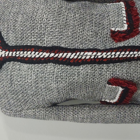 Zara Silver Tweed Blazer With Chenille Fringe Trim Size Medium EUC - Picture 2 of 16